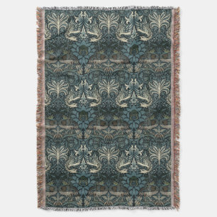 William Morris Vintage Peacock and Dragon Pattern Throw Blanket