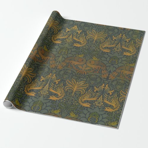 William Morris Vintage Peacock and Dragon  Wrapping Paper