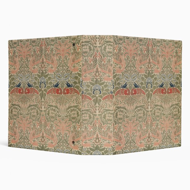 William Morris Vintage Peacock & Dragon Wallpaper 3 Ring Binder (Background)