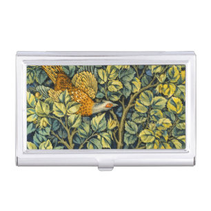 William Morris Vintage Pheasant Squirrel Flower Business Card Case