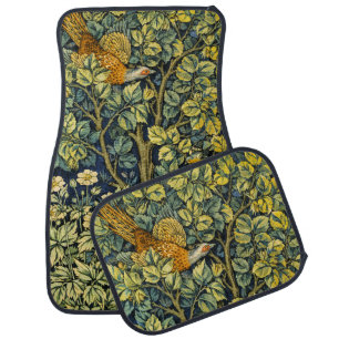 William Morris Vintage Pheasant Squirrel Flower Car Floor Mat