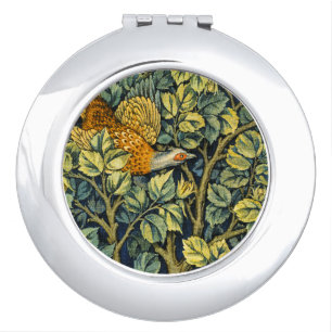 William Morris Vintage Pheasant Squirrel Flower Compact Mirror