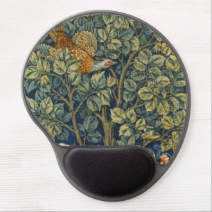 William Morris Vintage Pheasant Squirrel Flower Gel Mouse Pad