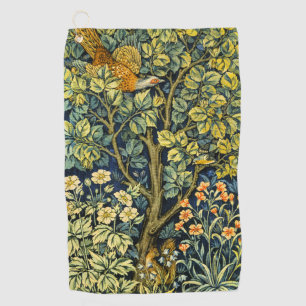 William Morris Vintage Pheasant Squirrel Flower Golf Towel