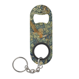 William Morris Vintage Pheasant Squirrel Flower Keychain Bottle Opener