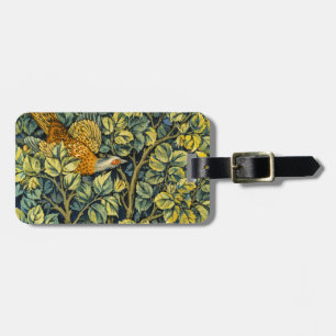 William Morris Vintage Pheasant Squirrel Flower Luggage Tag