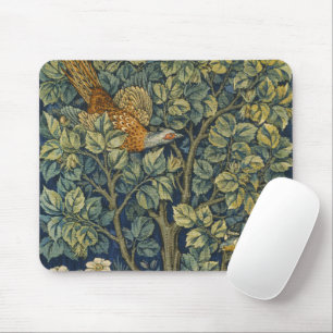 William Morris Vintage Pheasant Squirrel Flower Mouse Pad