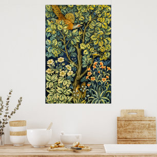 William Morris Vintage Pheasant Squirrel Flower Poster