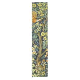 William Morris Vintage Pheasant Squirrel Flower Short Table Runner