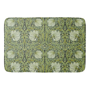 William Morris Vintage Pimpernel Floral Pattern Bath Mat