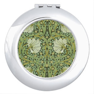 William Morris Vintage Pimpernel Floral Pattern Compact Mirror