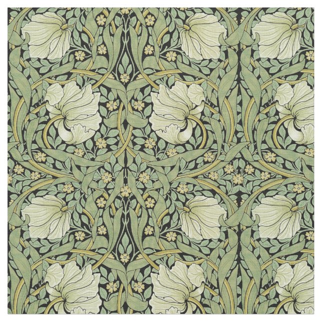 William Morris Vintage Pimpernel Floral Pattern Fabric (Close Up)