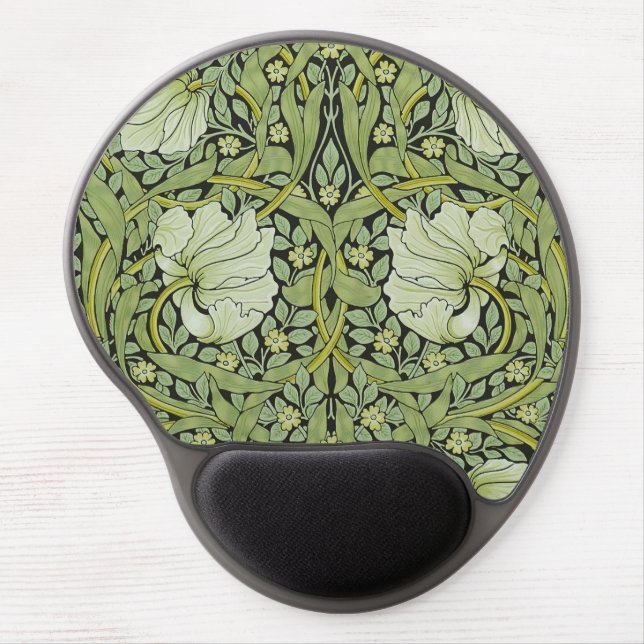 William Morris Vintage Pimpernel Floral Pattern Gel Mouse Pad (Front)