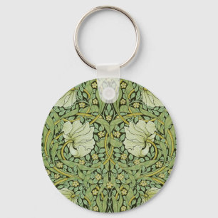William Morris Vintage Pimpernel Floral Pattern Keychain