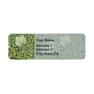 William Morris Vintage Pimpernel Floral Pattern Label
