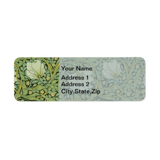 William Morris Vintage Pimpernel Floral Pattern Label