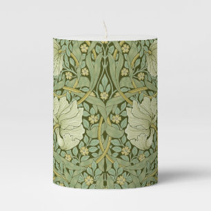 William Morris Vintage Pimpernel Floral Pattern Pillar Candle