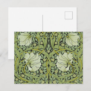 William Morris Vintage Pimpernel Floral Pattern Postcard