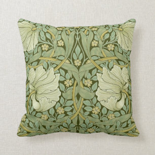 William Morris Vintage Pimpernel Floral Pattern Throw Pillow
