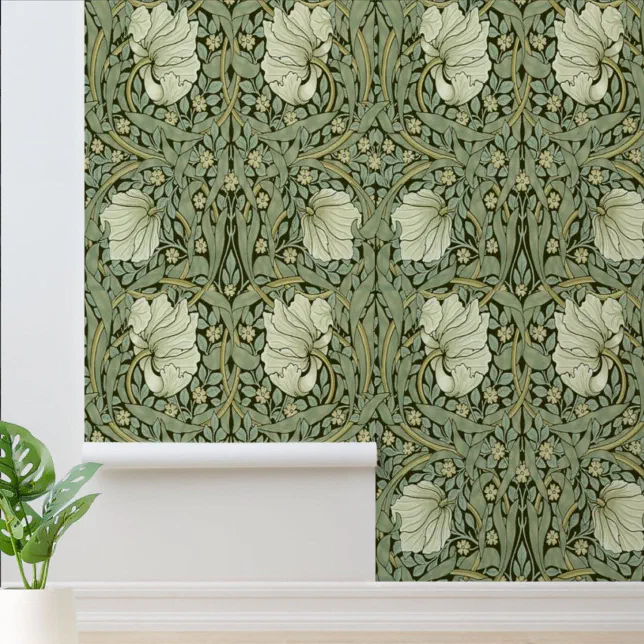 William Morris Vintage Pimpernel Floral Pattern Wallpaper | Zazzle