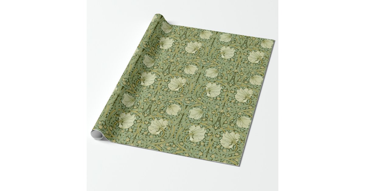 William Morris Vintage Pimpernel Floral Pattern Wrapping Paper | Zazzle