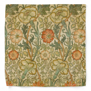 William Morris Vintage Pink and Rose Pattern Bandana