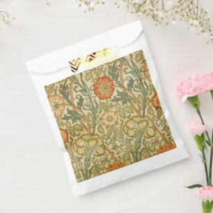William Morris Vintage Pink and Rose Pattern Favor Bag