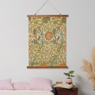 William Morris Vintage Pink and Rose Pattern Hanging Tapestry
