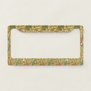 William Morris Vintage Pink and Rose Pattern License Plate Frame