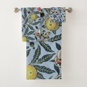 William Morris Vintage Pomegranate Fruit Pattern Bath Towel Set