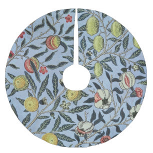 William Morris Vintage Pomegranate Fruit Pattern Brushed Polyester Tree Skirt