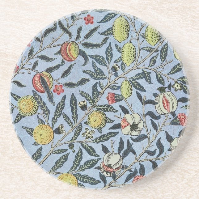William Morris Vintage Pomegranate Fruit Pattern Coaster (Front)