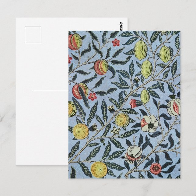 William Morris Vintage Pomegranate Fruit Pattern Postcard (Front/Back)