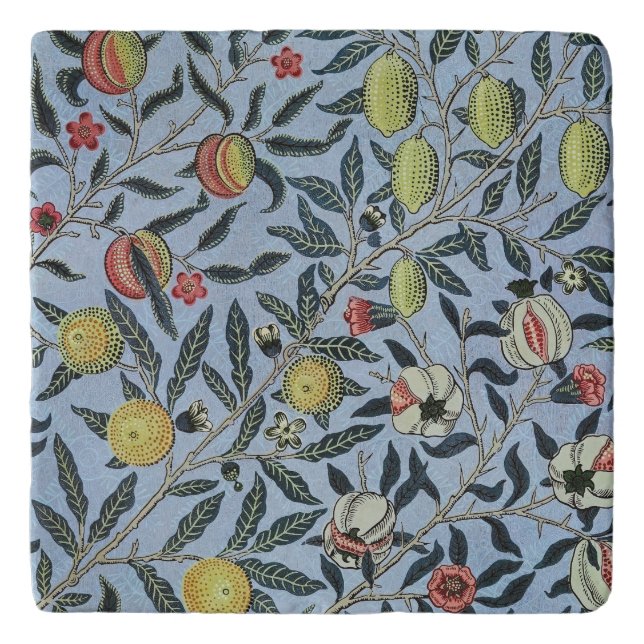 William Morris Vintage Pomegranate Fruit Pattern Trivet (Front)