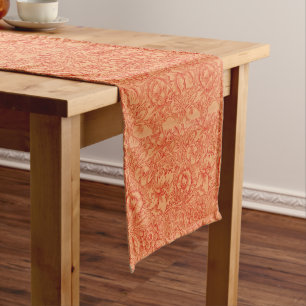 William Morris Vintage Poppy Flowers Foliage Long Table Runner