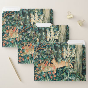 William Morris Vintage Rabbit Garden Floral Art File Folder