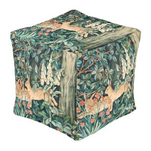 William Morris Vintage Rabbit Garden Floral Art Pouf