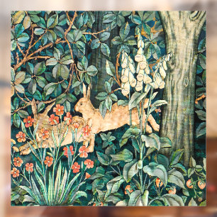 William Morris Vintage Rabbit Garden Floral Art Window Cling