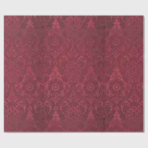 William Morris Vintage Red Stamped Velvet Pattern  Wrapping Paper