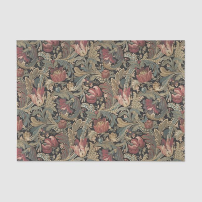 William Morris Vintage Retro Flower Pattern Tissue Paper (Front)