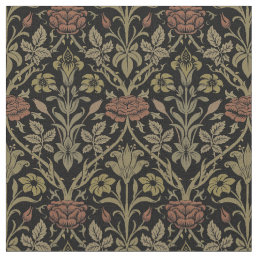 William Morris Vintage Rose and Lily Pattern Fabric