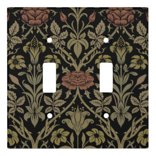William Morris Vintage Rose and Lily Pattern Light Switch Cover