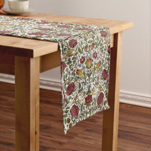 William Morris Vintage Rose & Bird Pattern Short Table Runner