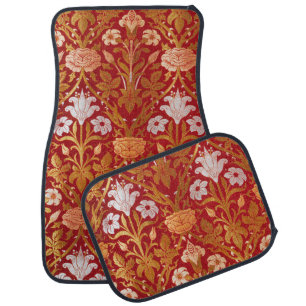 William Morris Vintage Rose & Lily Floral Pattern Car Floor Mat