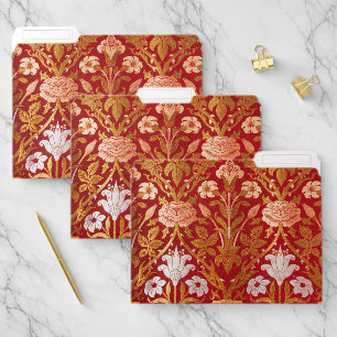 William Morris Vintage Rose & Lily Floral Pattern File Folder