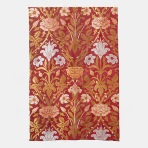 William Morris Vintage Rose & Lily Floral Pattern Kitchen Towel