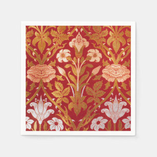 William Morris Vintage Rose & Lily Floral Pattern Napkins