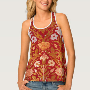 William Morris Vintage Rose & Lily Floral Pattern Tank Top