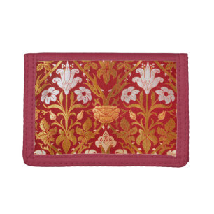 William Morris Vintage Rose & Lily Floral Pattern Tri-fold Wallet