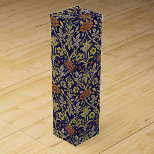 William Morris Vintage Rose & Lily Flower Pattern Wine Box